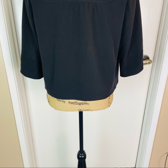 Larry Levine Stretch Black Denim Slightly Cropped Blazer Jacket Size Medium - Picture 7 of 10